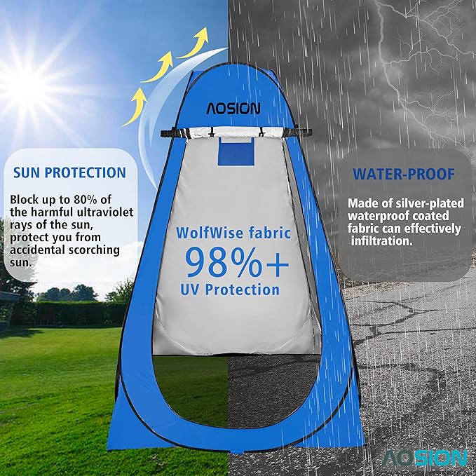 AOSION Privacy Shower Tent,Pop Up Changing Tent,Camp Bathroom Changing Dressing Room,Sun Sunshade Canopy Outdoor Rain Shelter for Camping Hiking Beach Picnic Fishing.