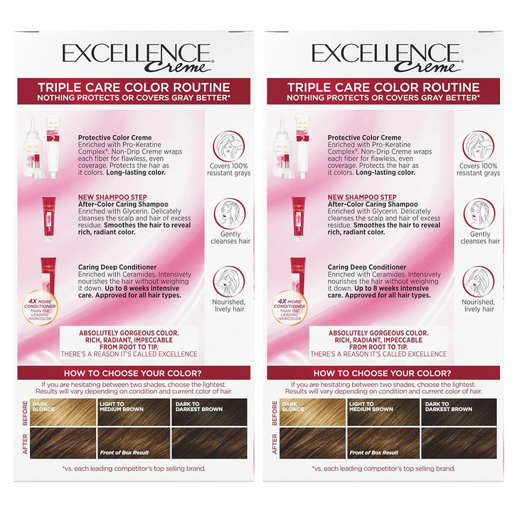 5RB Medium Reddish Brown Hair Color | L'Oreal Paris Excellence Creme – 8 Weeks Gray Coverage