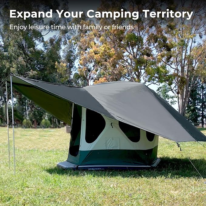 ACACIA Canopy 2-3 Person for Space Acacia Camping System, PU2000 Waterproof Camping Tarp for 4 Season Camping, UPF50+ Sunproof Tent Tarp with 2 Telescoping Poles, Carry Bag, Summer Night