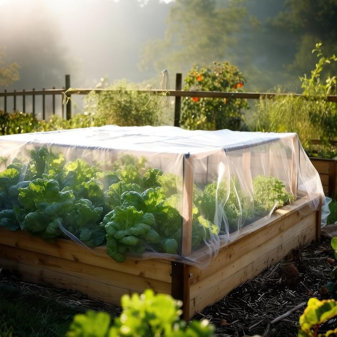 White DIY Mosquito Net Fabric | 10x10 FT Netting | Insect Cover for Garden, Patio, Outdoor & Windows | Multiple Sizes in Black, White & Green | Raised Bed Screen Mesh Barrier