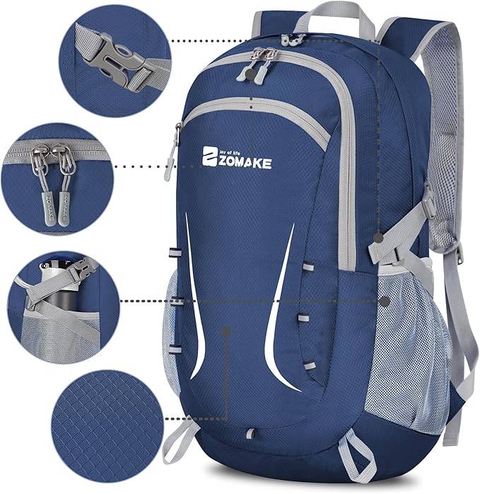 ZOMAKE Lightweight Packable Backpack 35L, Foldable Backpacks Water Resistant Collapsible Light Daypack for Hiking