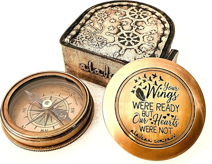 Bereavement Memorial Gift for Condolence | Sympathy Gift in Loving Memory of - Loss of Mother Father Son Daughter Loved One Grief - Remembrance Keepsake Gift Engraved Compass