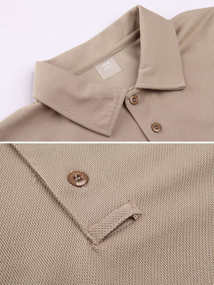 MAGCOMSEN Mens Tactical Polo Shirts Short Sleeve Outdoor Dry Fit Polo Shirt Work T Shirt Khaki S