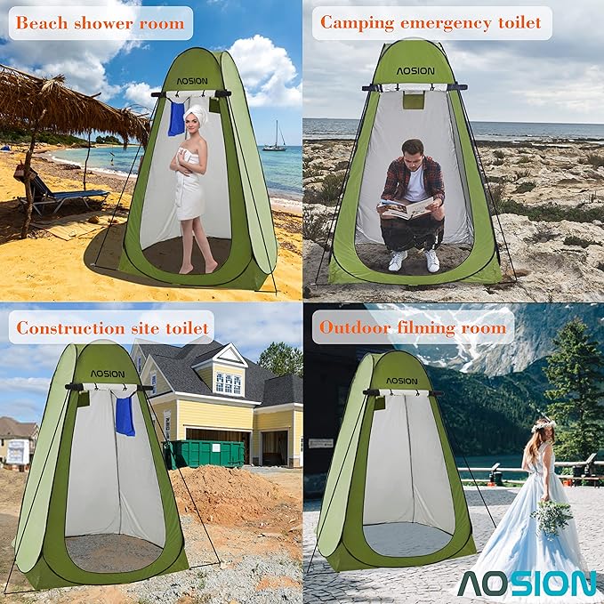 AOSION Privacy Shower Tent,Pop Up Changing Tent,Camp Bathroom Changing Dressing Room,Sun Sunshade Canopy Outdoor Rain Shelter for Camping Hiking Beach Picnic Fishing.