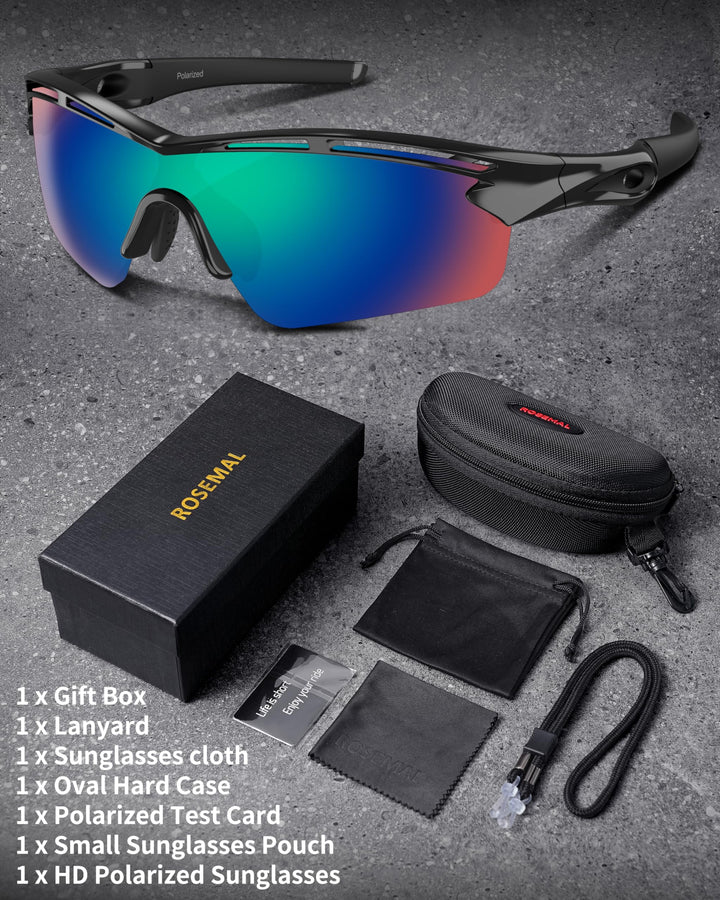 Polarized Sports Sunglasses for Men Women Youth Baseball Cycling Running Driving Fishing Tennis Golf Motor TAC UV400 TR90