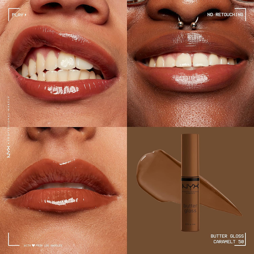 NYX Butter Gloss | Non-Sticky Medium Brown Lip Gloss - Caramelt
