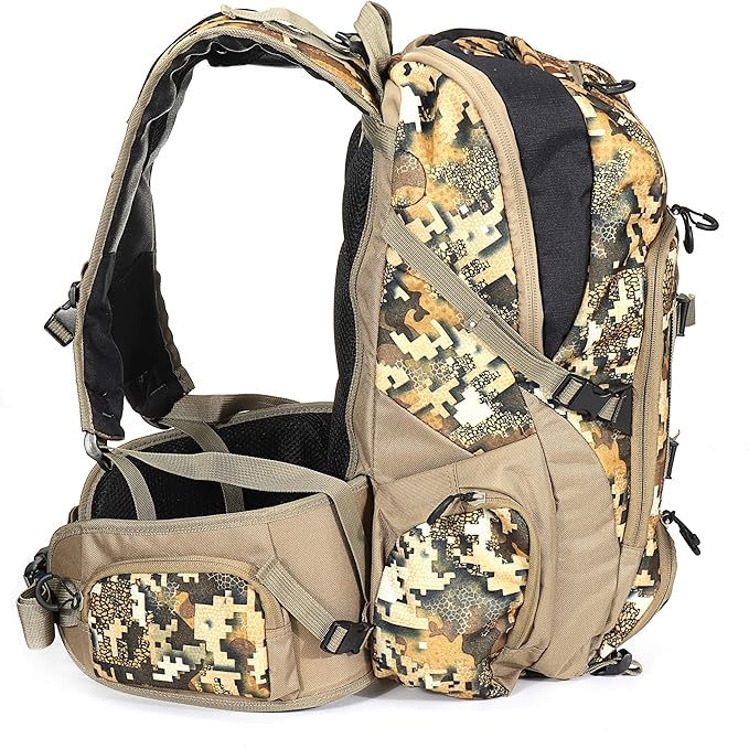 AUSCAMOTEK Camo Hunting Backpack Camouflage Bag Waterproof Day Pack for Fishing Hiking Camping Digital Desert Large