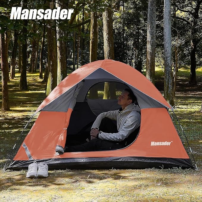 Camping Tent, Waterproof 2/3/4 Person Tents for Camping, Lightweight Easy Set Up Outdoor Hiking Tent Backpacking Tent with Carry Bag, Backpack Tent Suit for Family Beach Hiking Travel