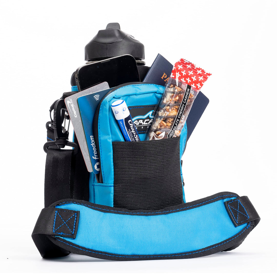 Arca Gear 32 oz Hydro Carrier - Insulated Water Bottle Sling w/Carry Handle, Shoulder Strap, Wallet and Two Pouches - The Perfect Flask Accessory (Frost Grey)