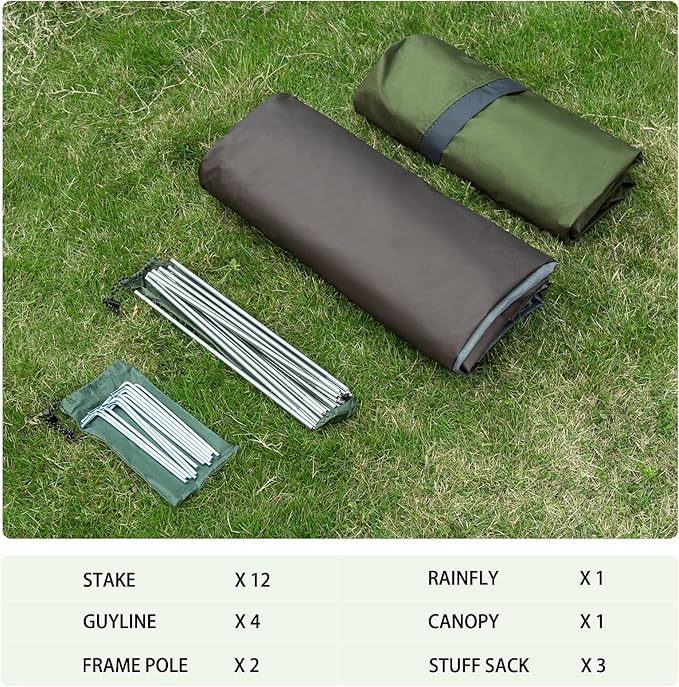 Bessport Camping Tent 1/2 Person Tent Waterproof Two Doors Backpacking Tent Easy Setup Lightweight for Outdoor, Hiking Mountaineering Travel