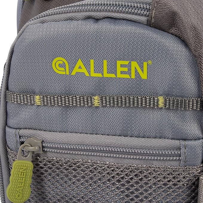 Allen Company Cedar Creek Fly Fishing Sling Pack - Fits up to 4 Tackle/Fly Boxes and Other Accessories - Gray and Lime/Olive