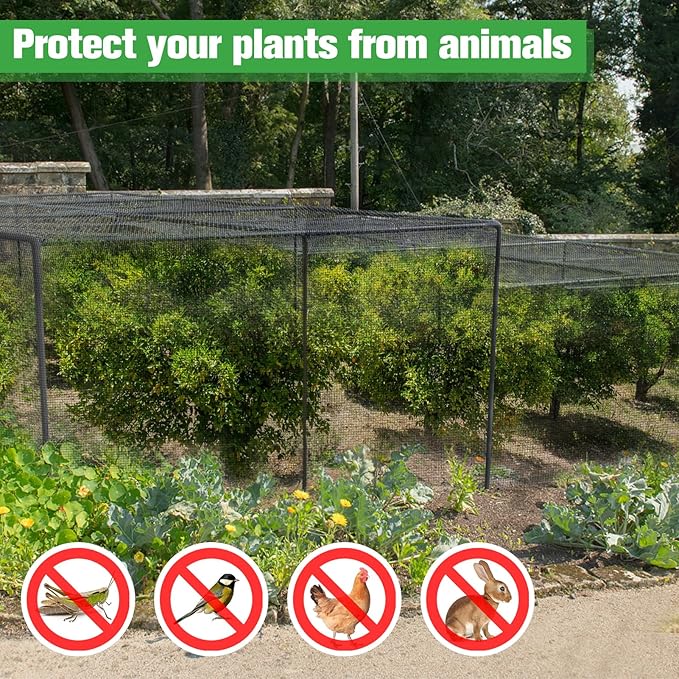 Stronger Garden Mesh Netting - 10 x 12 ft PPT Nano Bird Net Barrier, Mosquito Netting Screen for Outdoor Plants Vegetables Patios Balconies Terraces, Shading Rate 33% (Black)