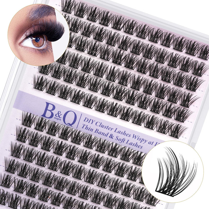 Lash Clusters B62 Clusters Lashes 144 PCS Eyelash Clusters D Curl 14mm Individual Lashes Wispy Volume False Eyelashes Soft Lightweight DIY Eyelash Extension at Home (B62,D14mm)
