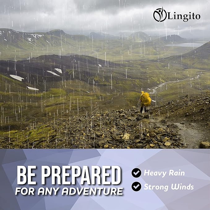 Heavy Duty Rain Poncho for Backpacking, Waterproof Lightweight for Adults, Military, Emergency, Camping, Men, Women