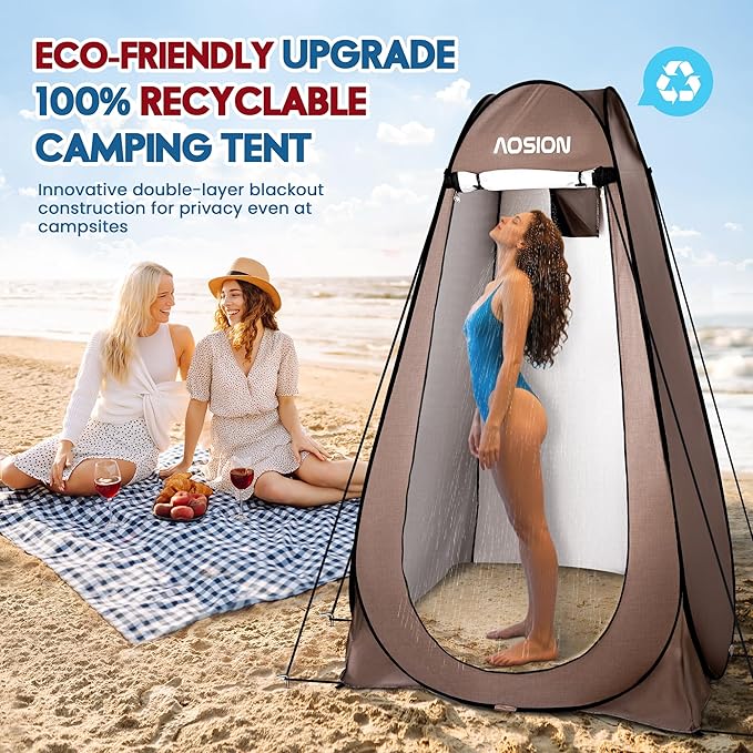 AOSION Privacy Shower Tent,Pop Up Changing Tent,Camp Bathroom Changing Dressing Room,Sun Sunshade Canopy Outdoor Rain Shelter for Camping Hiking Beach Picnic Fishing.