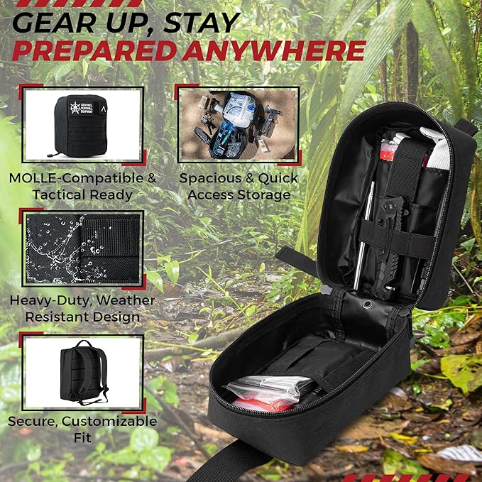 320-Piece Survival Kit | Emergency Gear for Camping, Hiking & Disaster Preparedness | Essential Roadside Emergency Kit | Molle Compatible Bug Out Bag | First Aid, Tactical Tools & Survival Essentials