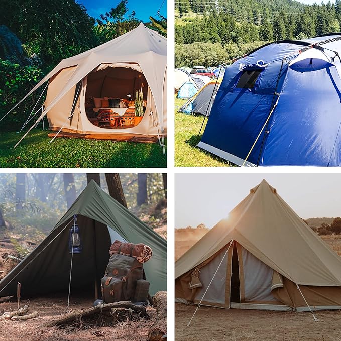 Azarxis Reflective Tent Guide Rope Lightweight Guy Line Cord with Aluminum Adjuster Guyline Tent Cord Tensioner for Camping Hiking Backpacking - Essential Survival Gear 13 Feet