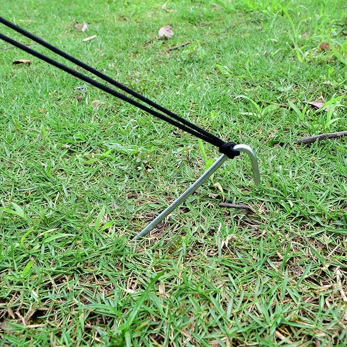 9 Inch Galvanized Tent Stakes Metal Tent Pegs 12 Pack Heavy Duty Yard Inflatable Stakes Garden Edging Fence Hooks Camping Pegs for Gardening & Canopies, Outdoor Christmas Decorations