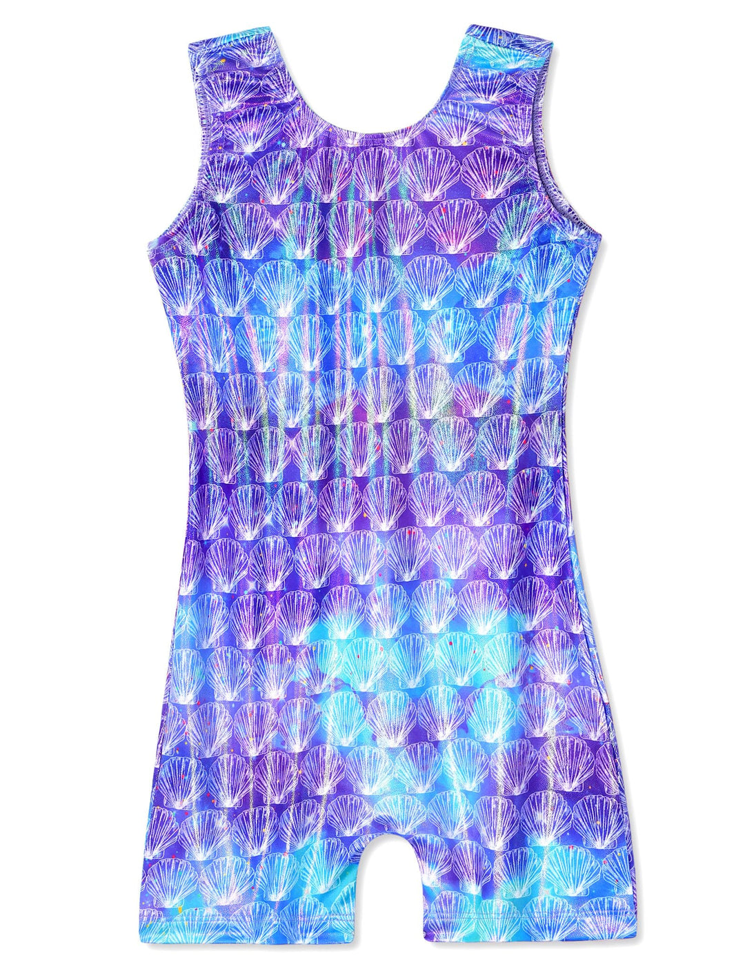 Domusgo Leotard for Girls Gymnastics Size 5-6 Years Old Sparkle Line Shell Practice Biketard with Shorts