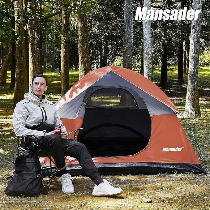 Camping Tent, Waterproof 2/3/4 Person Tents for Camping, Lightweight Easy Set Up Outdoor Hiking Tent Backpacking Tent with Carry Bag, Backpack Tent Suit for Family Beach Hiking Travel