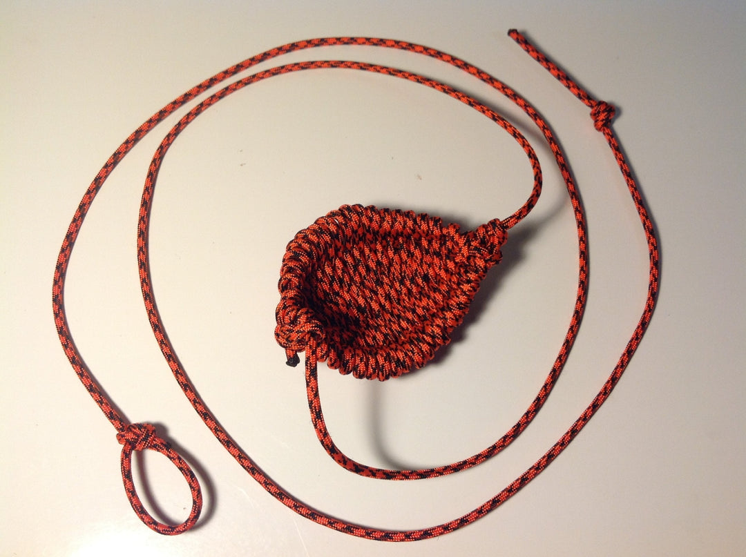 Paracord Shepherd Sling (Old-fashioned Slingshot) Handmade By David the Shepherd (Orange Camo)