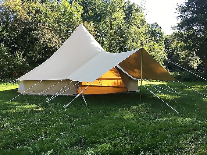 AAGUT 9 Inch Metal Camping Tent Stakes and Ties, 25 Pack Hooked Ground Stakes for Christmas Decorations, Canopy Tent Pegs for Trap, Inflatable Stakes with Tethers and T Hook