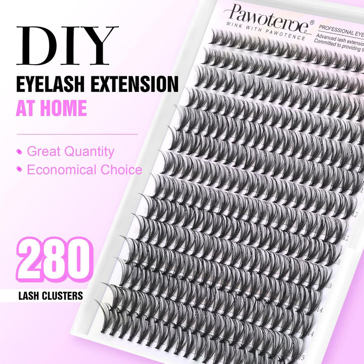 40D Cluster Eyelash Extensions | 280pcs Mix Length 9-16mm | Self-Application