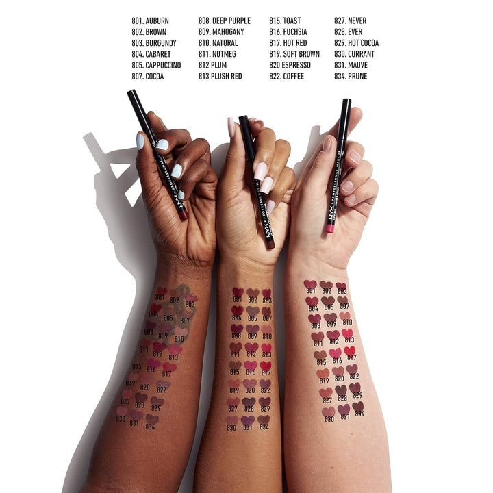 NYX Slim Lip Pencil | Long-Lasting Creamy Lip Liner | Hot Red - 2 Pack