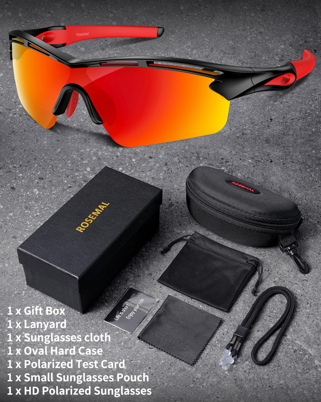 Polarized Sports Sunglasses for Men Women Youth Baseball Cycling Running Driving Fishing Tennis Golf Motor TAC UV400 TR90