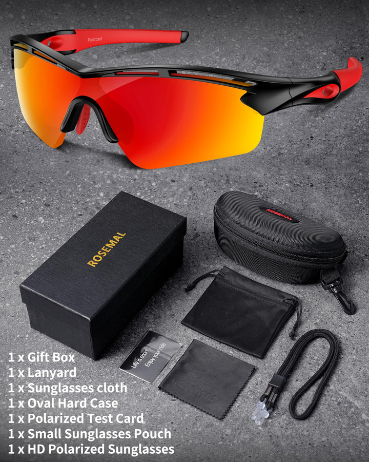 Polarized Sports Sunglasses for Men Women Youth Baseball Cycling Running Driving Fishing Tennis Golf Motor TAC UV400 TR90