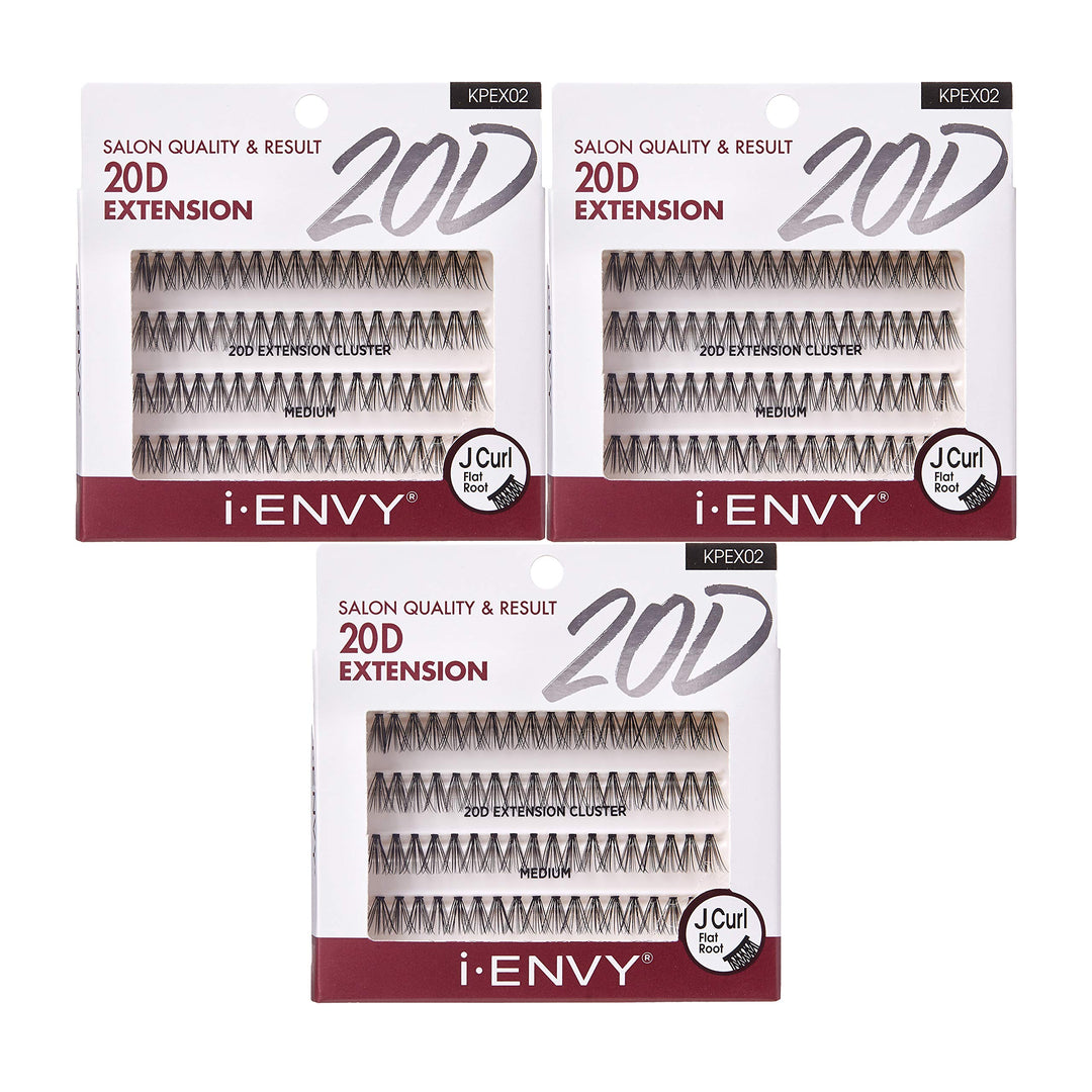 i-ENVY 20D Extension Cluster Individual Lashes (Medium, 3 PACK)