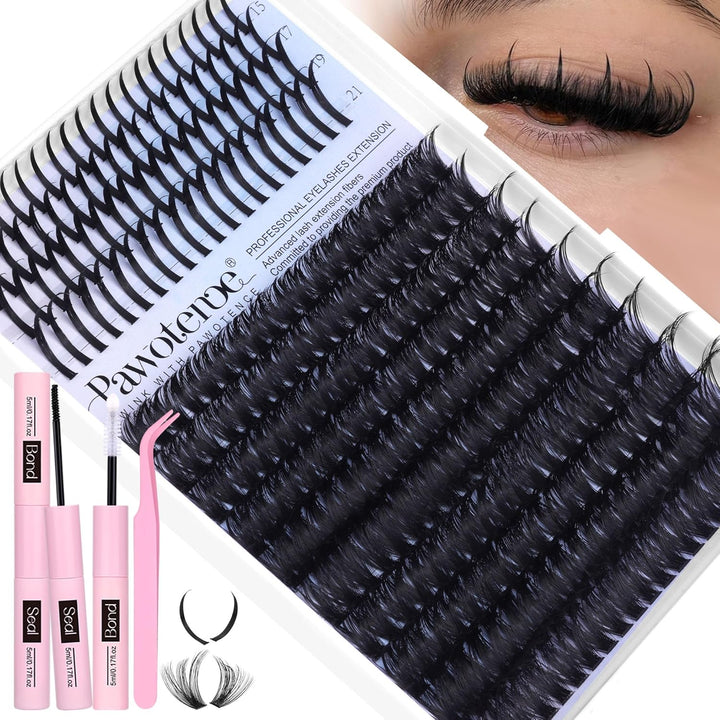 40D Cluster Eyelash Extensions | 280pcs Mix Length 9-16mm | Self-Application