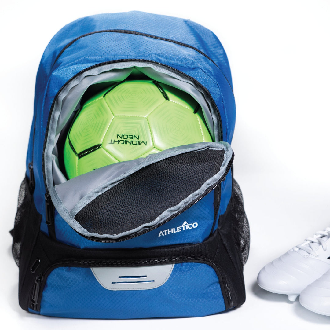 Athletico Youth Soccer Bag - Soccer Backpack & Bags for Basketball, Volleyball & Football | Includes Separate Cleat and Ball Compartment (Black)