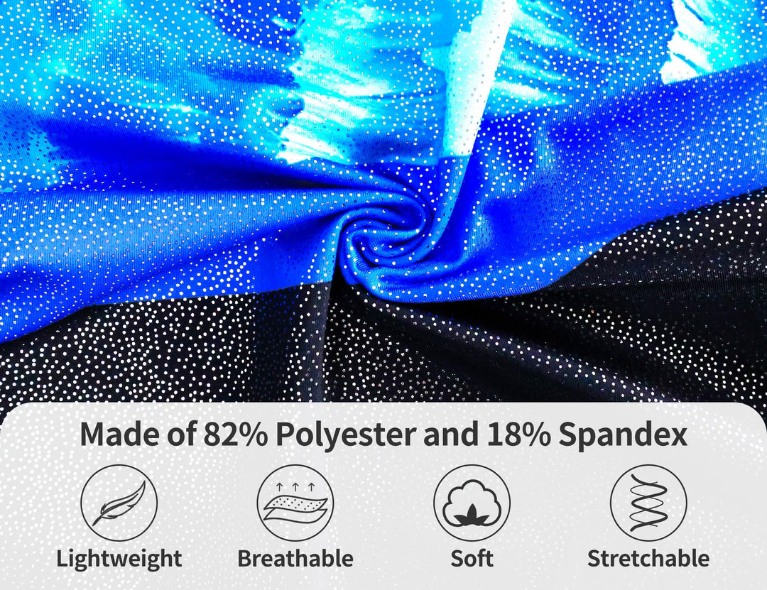 Domusgo Leotard for Girls Gymnastics Size 5-6 Years Old Black Blue Shells Tumbling Biketard