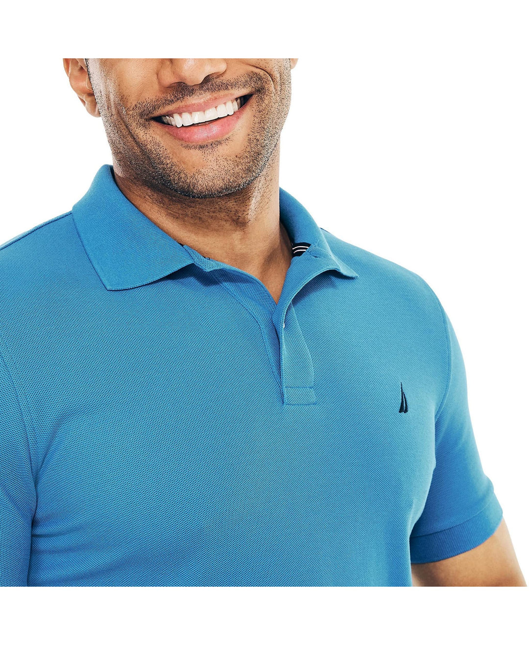 Nautica mens Sustainably Crafted Performance Deck Polo Shirt, Spinner Blue, X-Small US