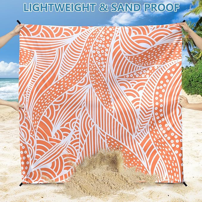 AISPARKY Beach Blanket Waterproof Sandproof Quick Drying Beach Mat Extra Large Outdoor Picnic Blanket for Travel Camping Hiking