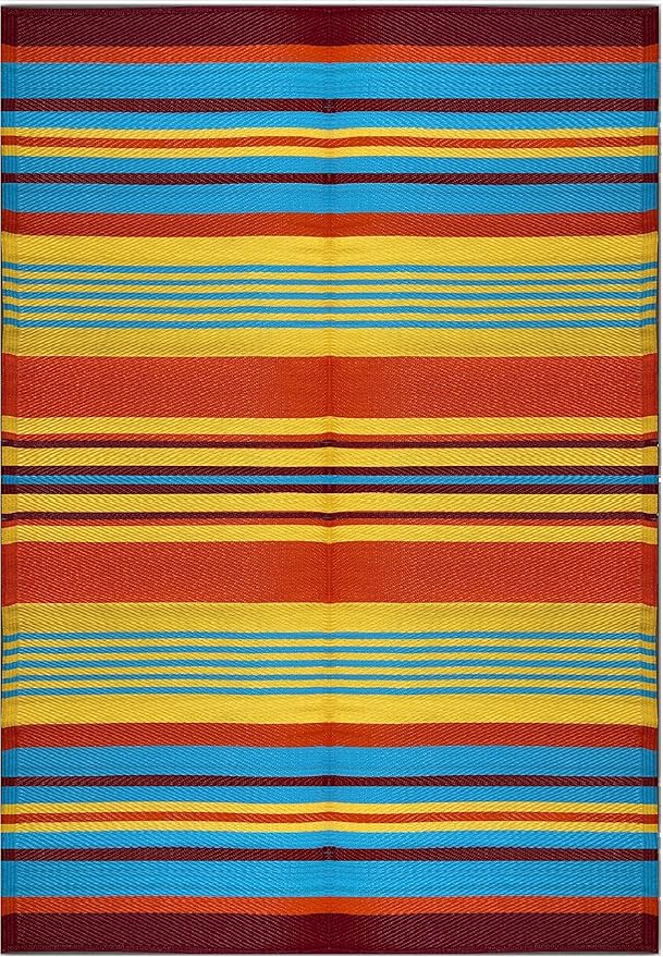 BalajeesUSA Outdoor Patio Rugs clearance 6'x9' (183 cm x 274 cm) Multi Color 20270