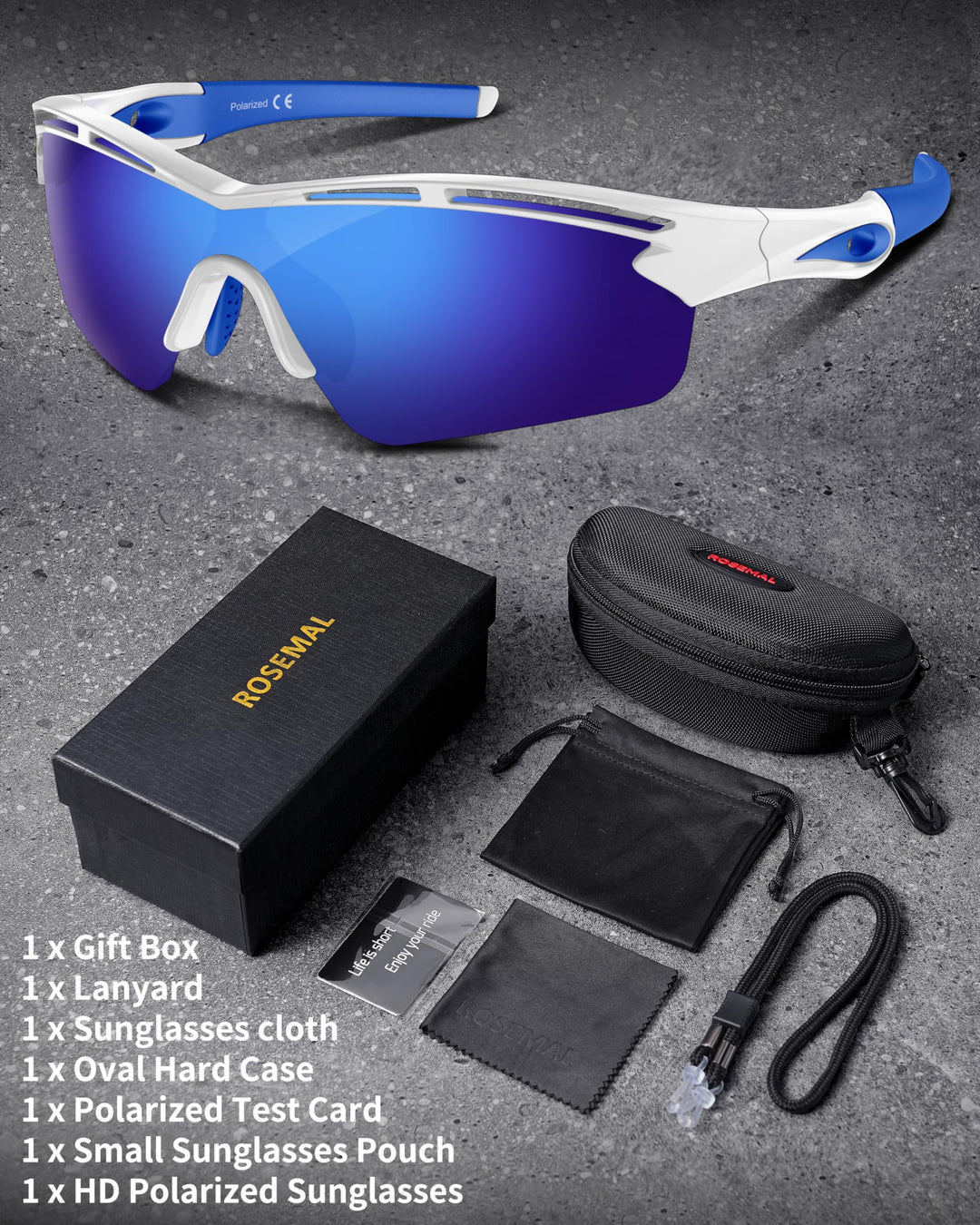 Polarized Sports Sunglasses for Men Women Youth Baseball Cycling Running Driving Fishing Tennis Golf Motor TAC UV400 TR90