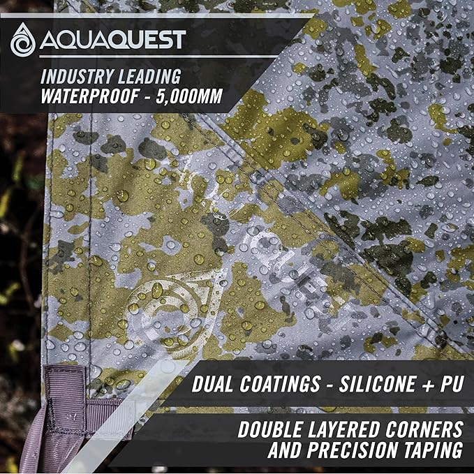 AquaQuest Safari Camping Tarp - Lightweight Durable Rain Fly - Waterproof Camping Essentials for Hiking, Backpacking & Hammock, 20 x 13 ft, Boulder Camo