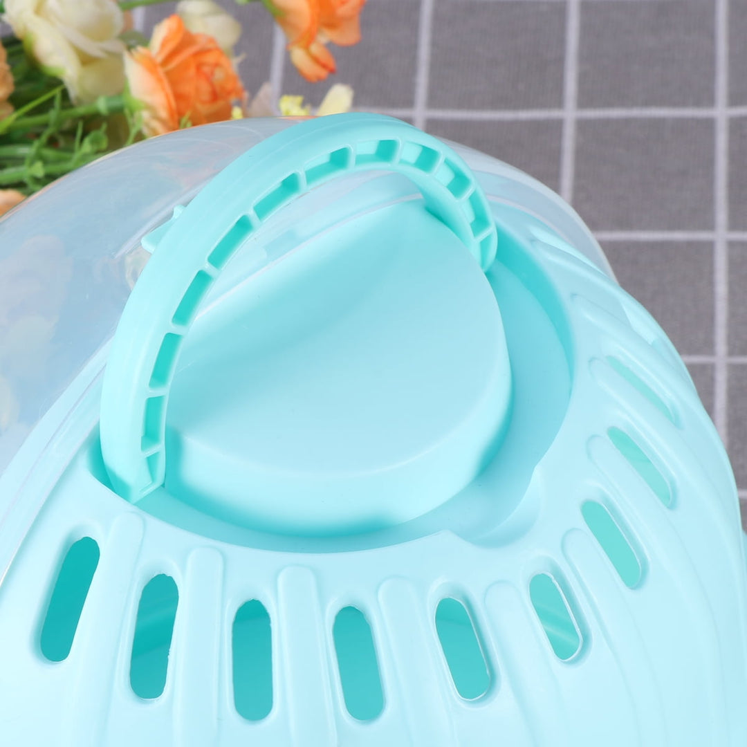 Plastic Shape Portable Outdoor Travel Carrier for Small Animal (Green)