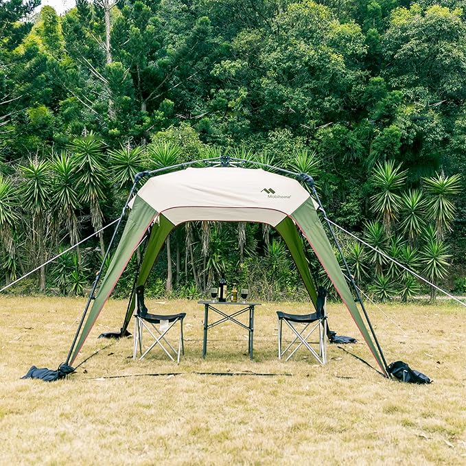 8.2'x8.2' Pop Up Canopy Tent Easy One Person Setup Instant Outdoor Beach Canopy Folding Portable Sports Shelter with 1 Sidewall - Olive