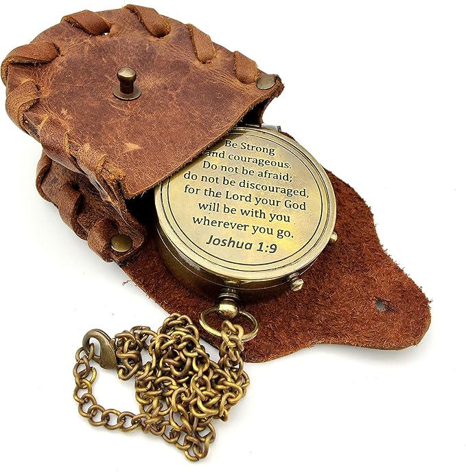 Be Strong and Courageous Engraved Compass, Best Easter, Birthday Gifts, Graduation Gifts, Wedding Gifts, Joshua 1:9 Compass Provides Precise Directional Assistance.
