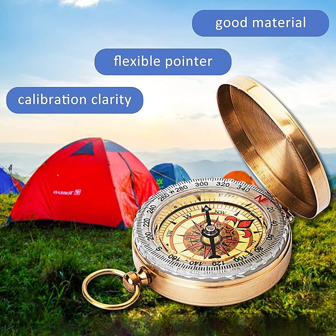 Camping Survival Compass for Hiking, Kids, Camping Hunting, Outdoor Military Navigation Tool