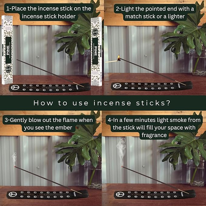 Pine Incense Sticks - Total 40 Insence-Sticks - Dual Pack of 20 Insense - Inciensos - Inscents - Natural Non Toxic Ingredients - Incents - Incence - Inscense - Insents