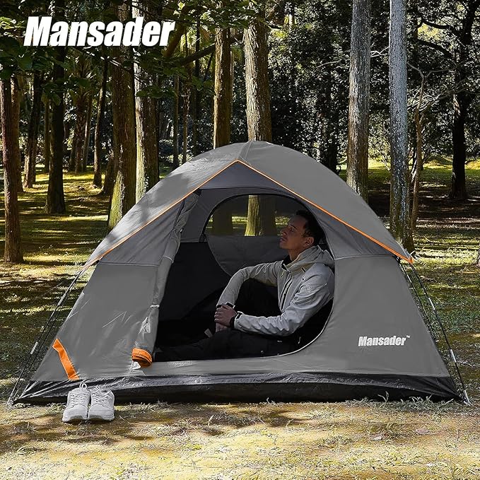 Camping Tent, Waterproof 2/3/4 Person Tents for Camping, Lightweight Easy Set Up Outdoor Hiking Tent Backpacking Tent with Carry Bag, Backpack Tent Suit for Family Beach Hiking Travel