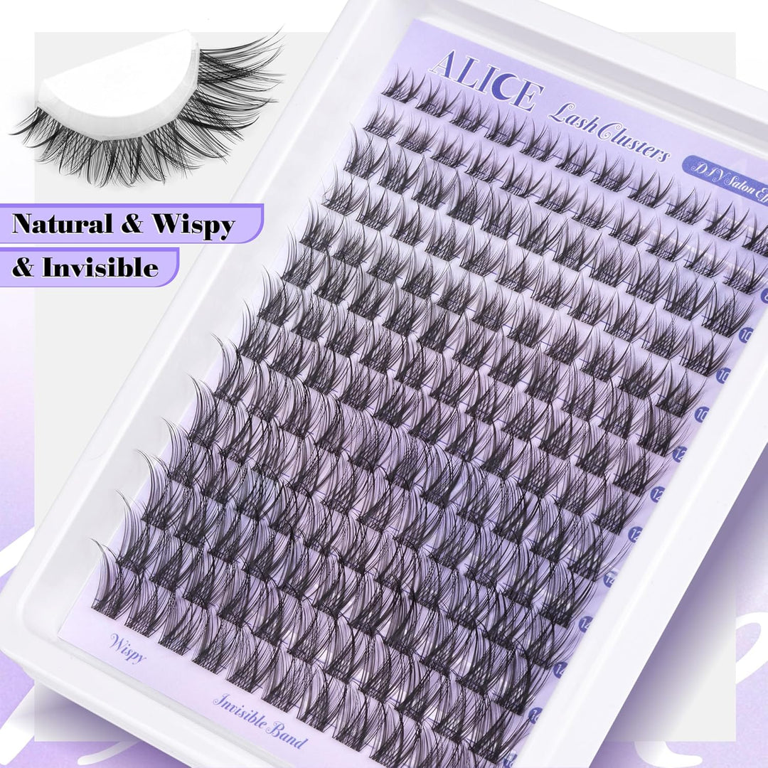 ALICE DIY Natural Lash Clusters | Wispy Anime Cat Eye | 10-16mm, 144 Pcs