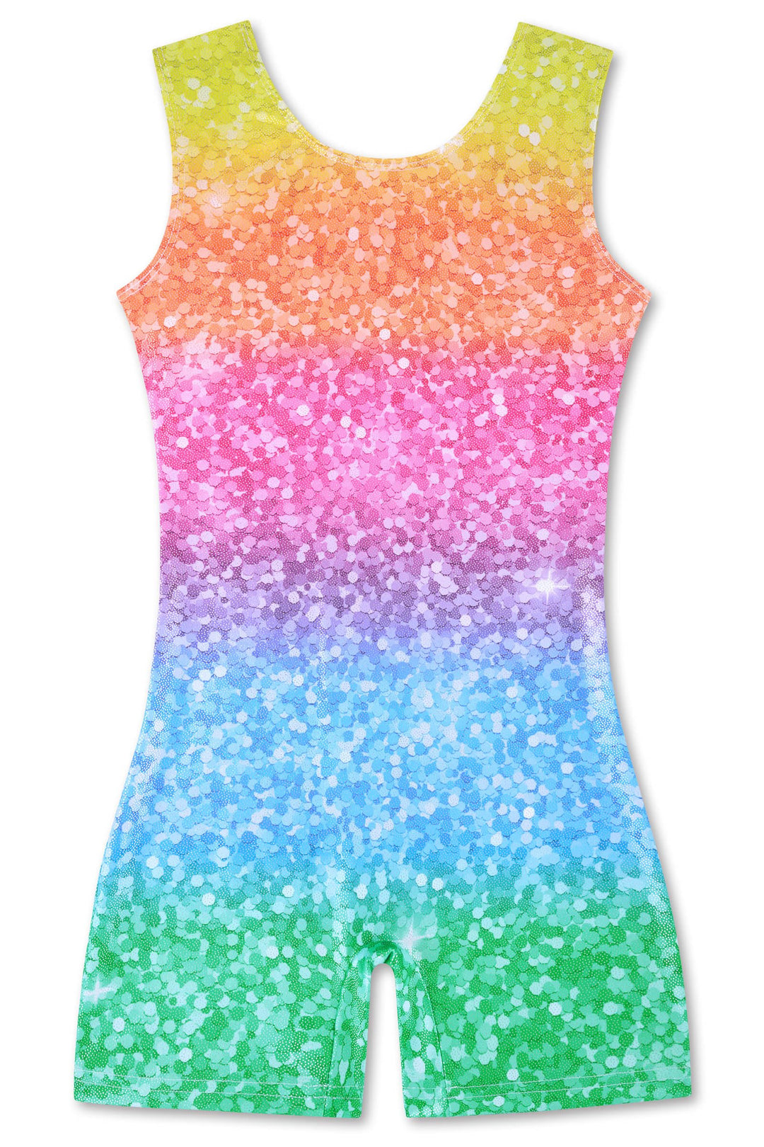 TUONROAD Orange Yellow Sequin Tumbling Leotard Pretty Gymnastics Unitard Girls Biketard Outfit Sleeveless Dancewear for Ballet Sport 5-6T