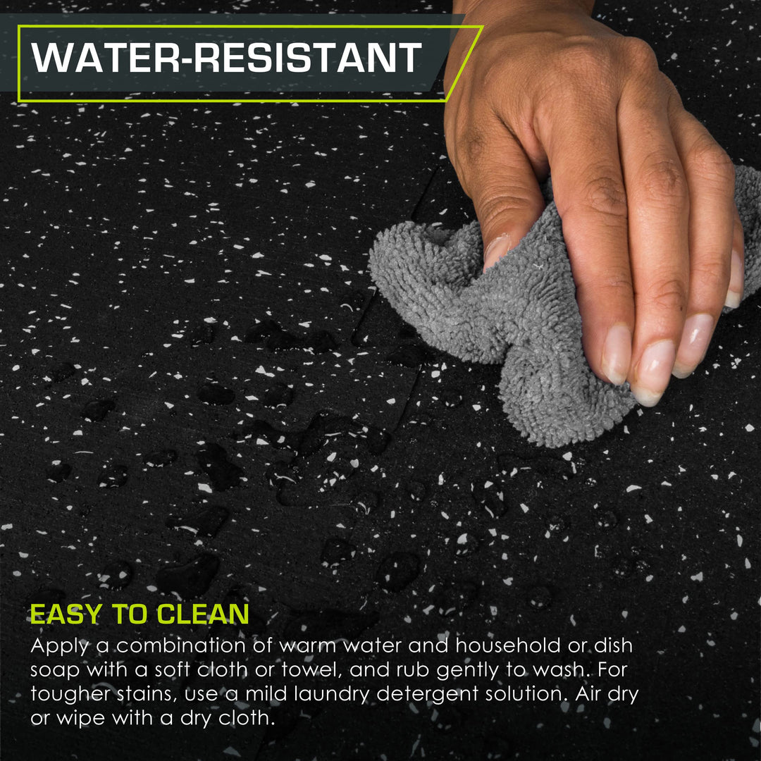 ProsourceFit Rubber Top Exercise Puzzle Mat ½-inch, 24 SQFT, 6 Tiles, EVA Foam Interlocking Tiles for Home Gym Protective Flooring for Equipment and Workouts, Grey