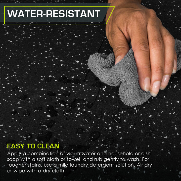 ProsourceFit Rubber Top Exercise Puzzle Mat ½-inch, 24 SQFT, 6 Tiles, EVA Foam Interlocking Tiles for Home Gym Protective Flooring for Equipment and Workouts, Grey