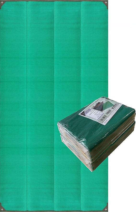 BalajeesUSA Outdoor Rug - 9x18 Green, rv Awning mat Reversible Recycled Plastic Straw mat Outdoor Patio Rugs Clearance Waterproof Large RV Camper Mats 7230